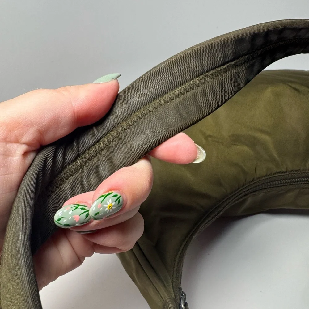 SOLD Prada Olive Green Nylon Shoulder Bag Hobo Style Luxury Fashion - Picture 16 of 16